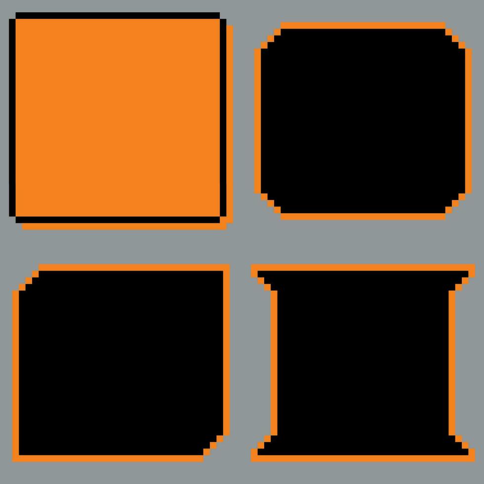 pixel menu blank set vector