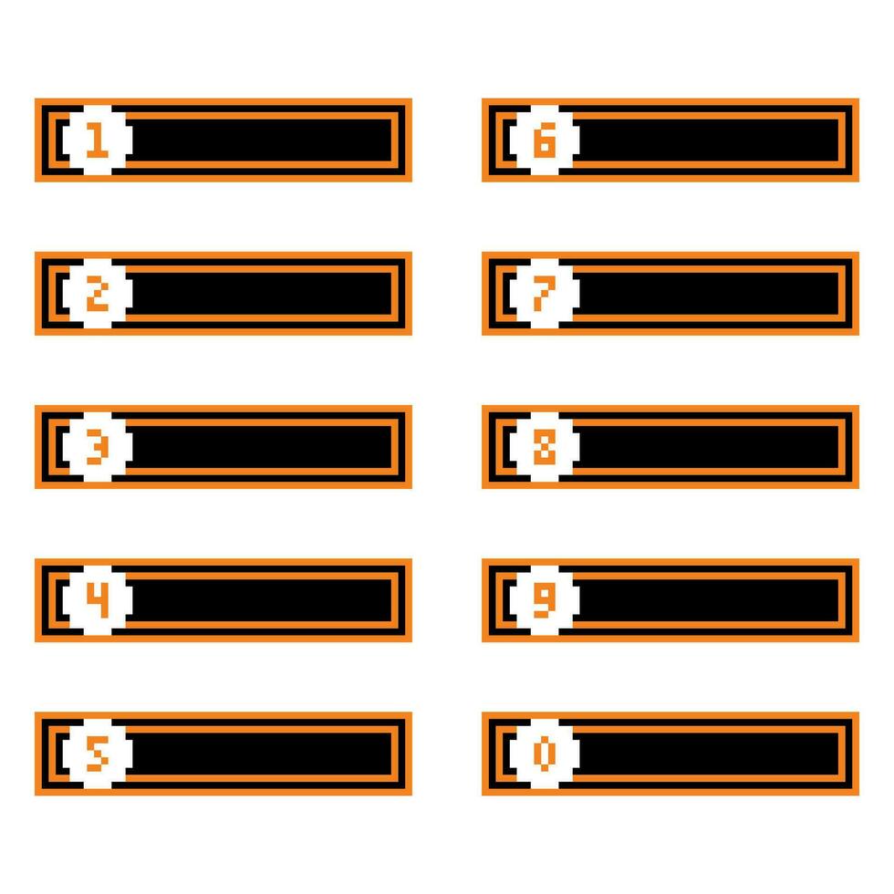 pixel button number set vector