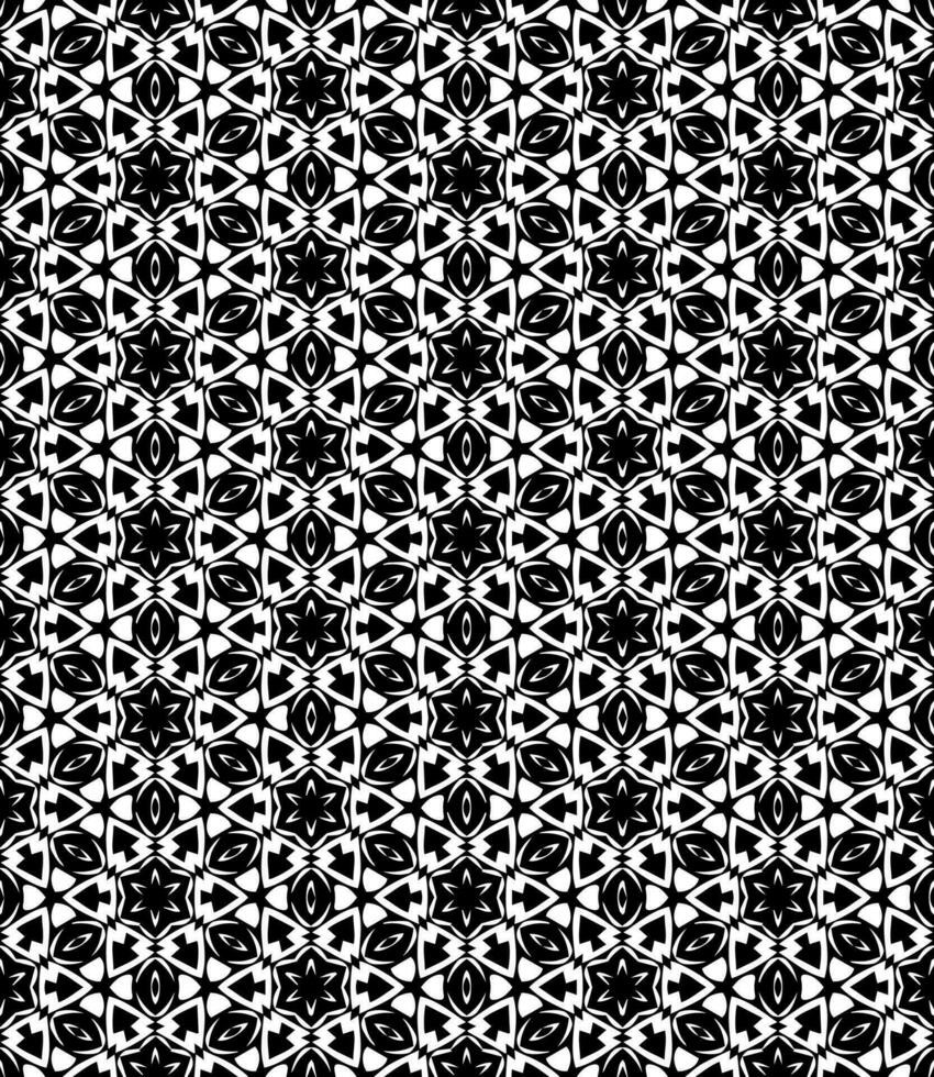 Black and white seamless abstract pattern. Background and backdrop. Grayscale ornamental design. vector