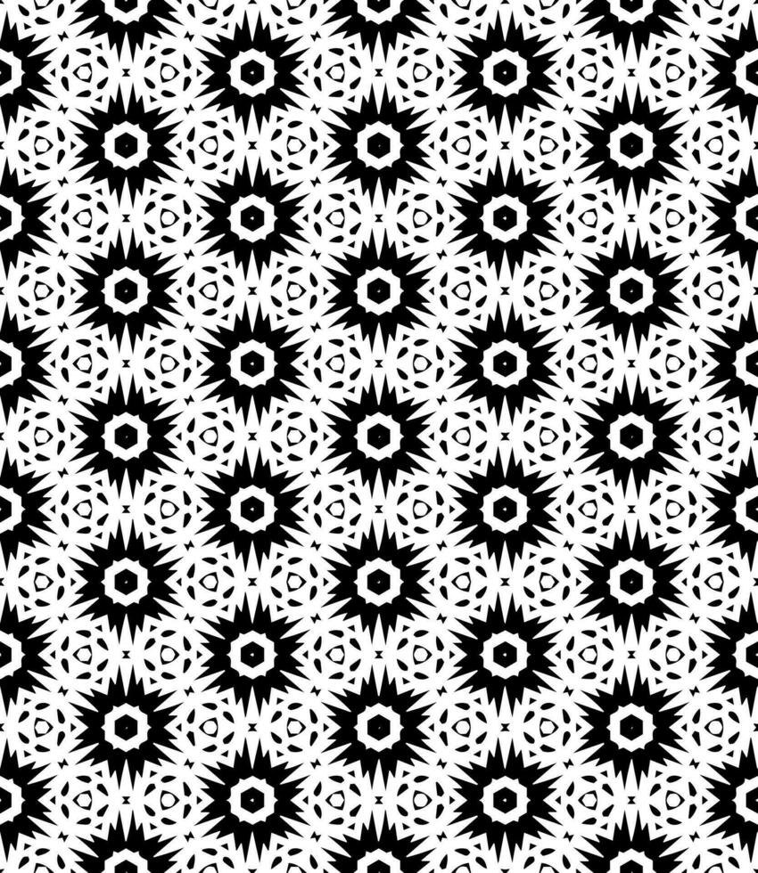 patrón abstracto sin costuras en blanco y negro. fondo y telón de fondo. diseño ornamental en escala de grises. vector