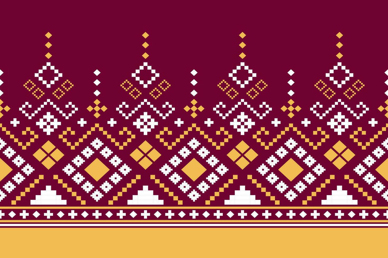 Pink Cross stitch colorful geometric traditional ethnic pattern Ikat seamless pattern border abstract design for fabric print cloth dress carpet curtains and sarong Aztec African Indian Indonesian vector
