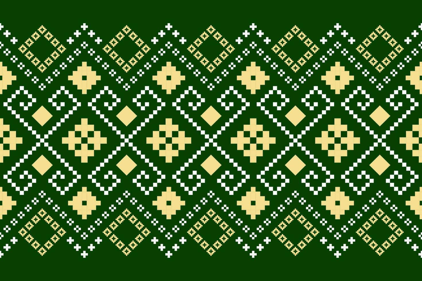 verde cruzar puntada vistoso geométrico tradicional étnico modelo ikat sin costura modelo frontera resumen diseño para tela impresión paño vestir alfombra cortinas y pareo de malasia azteca africano indio indonesio vector