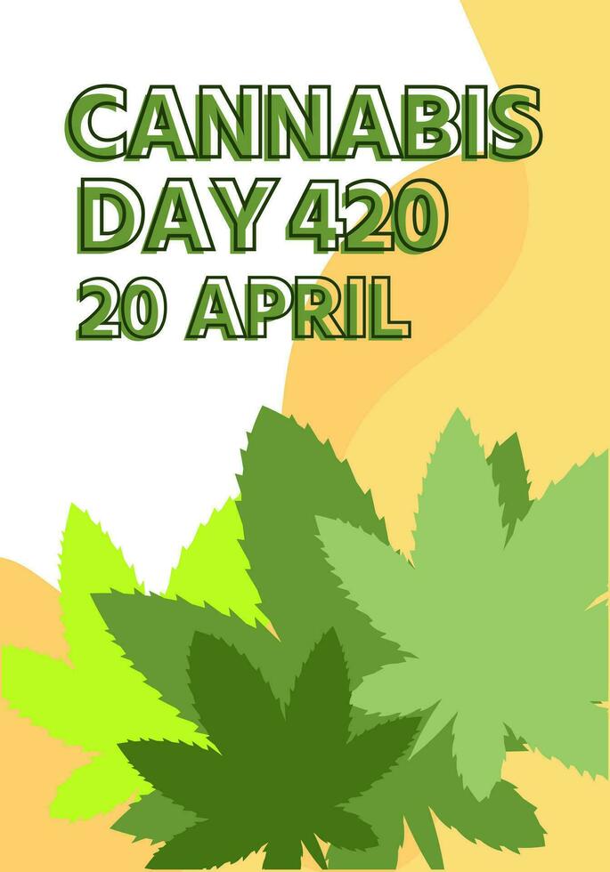 cannabis marijuana weed day april 420 campaign event design template Vector illustration