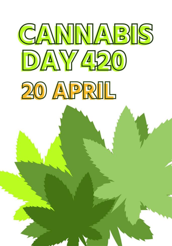 cannabis marijuana weed day april 420 campaign event design template Vector illustration