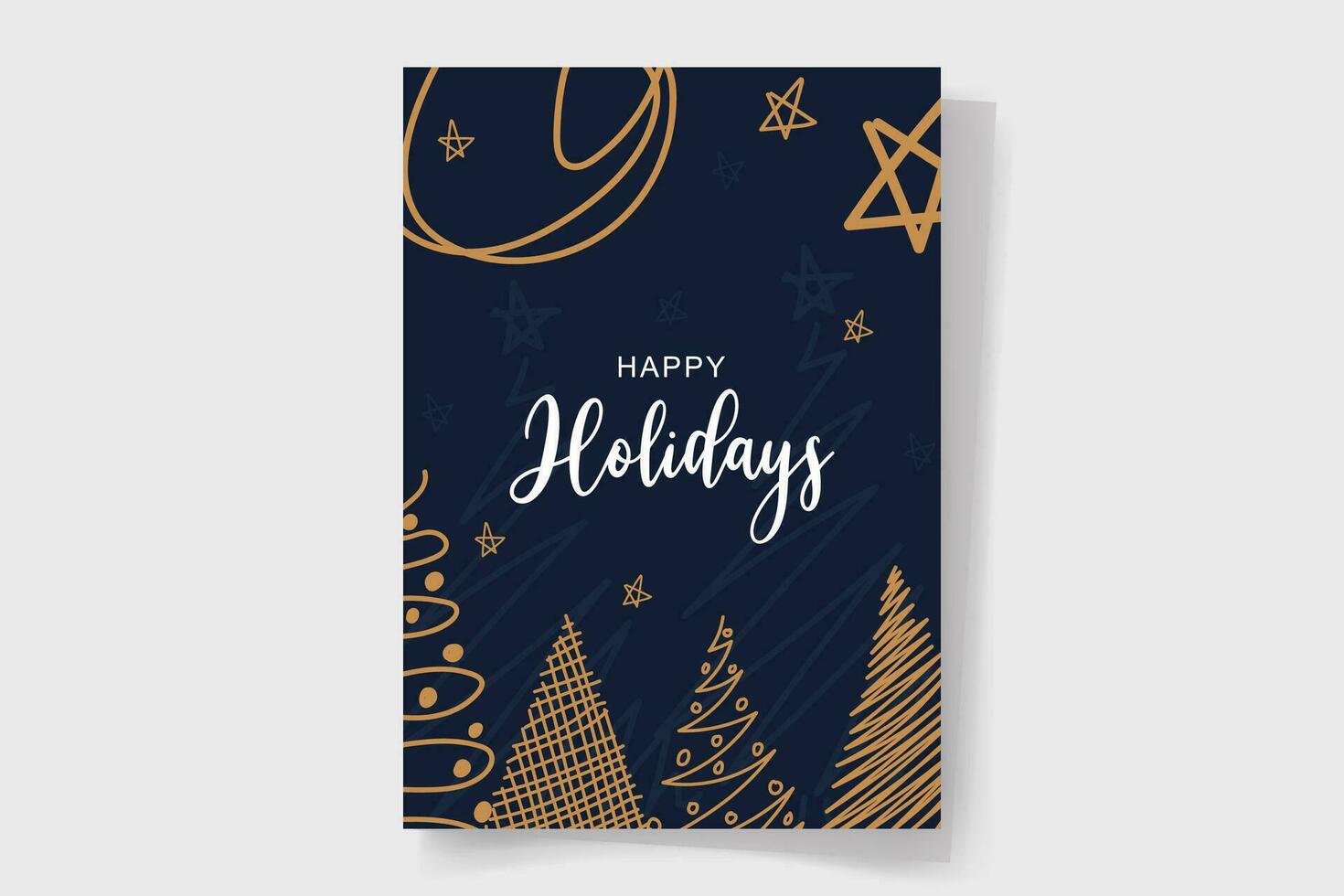 Navidad saludo tarjeta con único adornos vector
