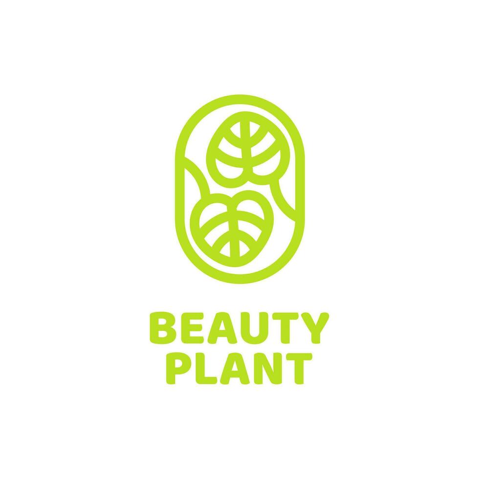 plant nature round oval logo concept design illustration vector