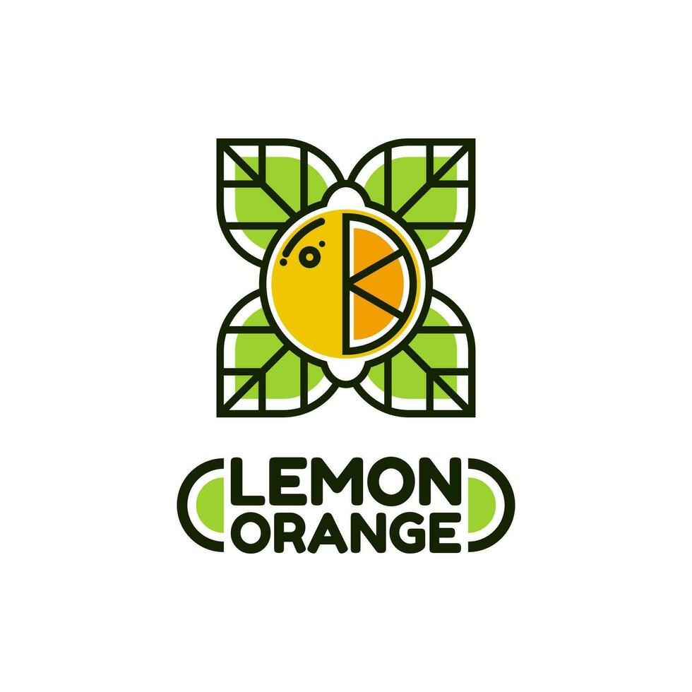 naranja limón agrios Fruta logo diseño vector ilustración