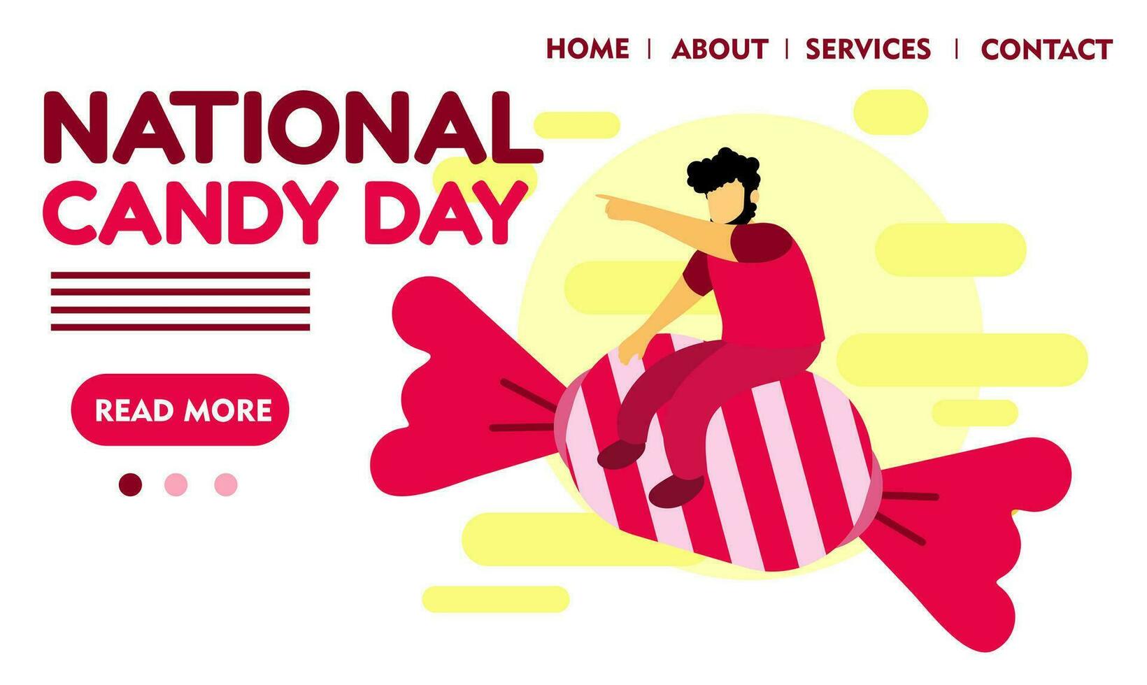 national sweet candy day cartoon doodle concept design vector illustration