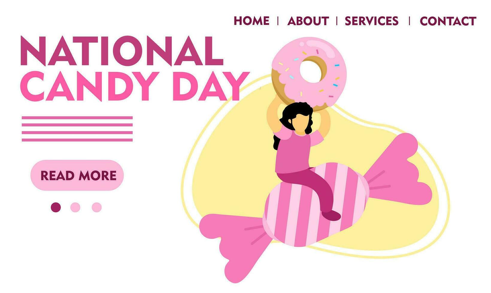 national sweet candy day cartoon doodle concept design vector illustration