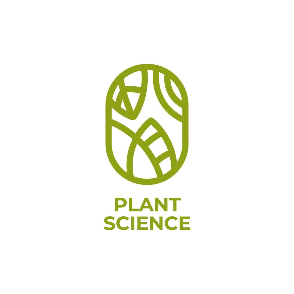 plant nature round oval logo concept design illustration vector