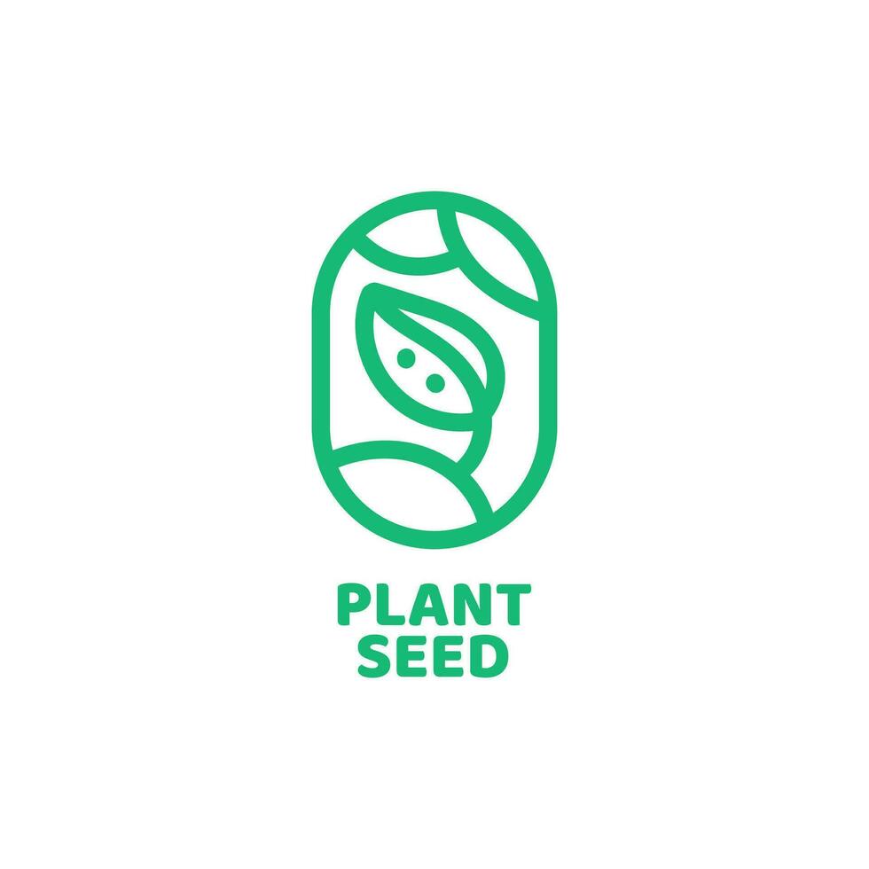 plant nature round oval logo concept design illustration vector