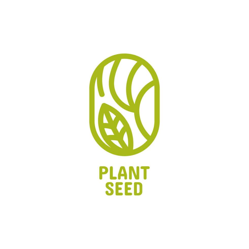 plant nature round oval logo concept design illustration vector