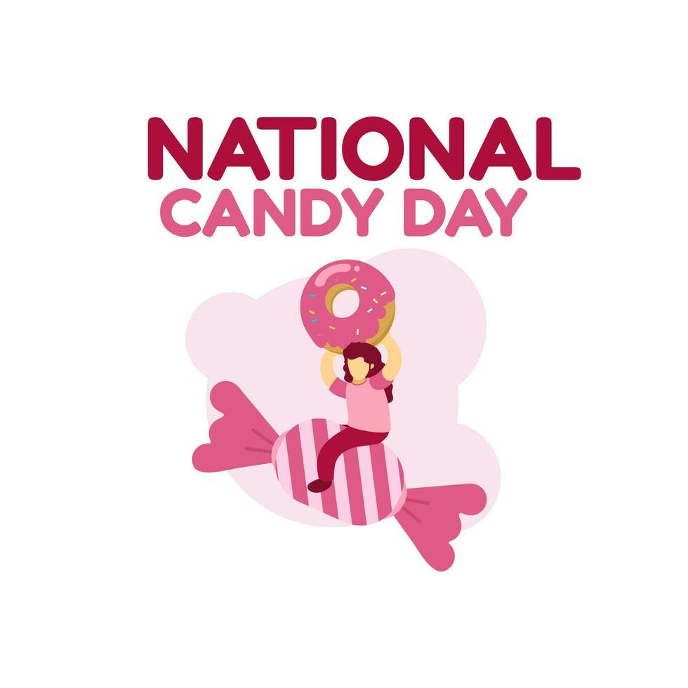 national sweet candy day cartoon doodle concept design vector illustration