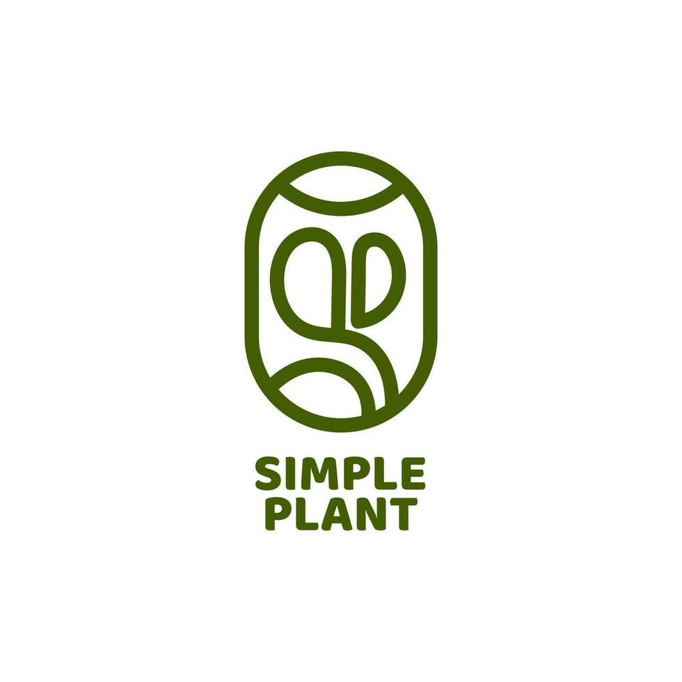 plant nature round oval logo concept design illustration vector