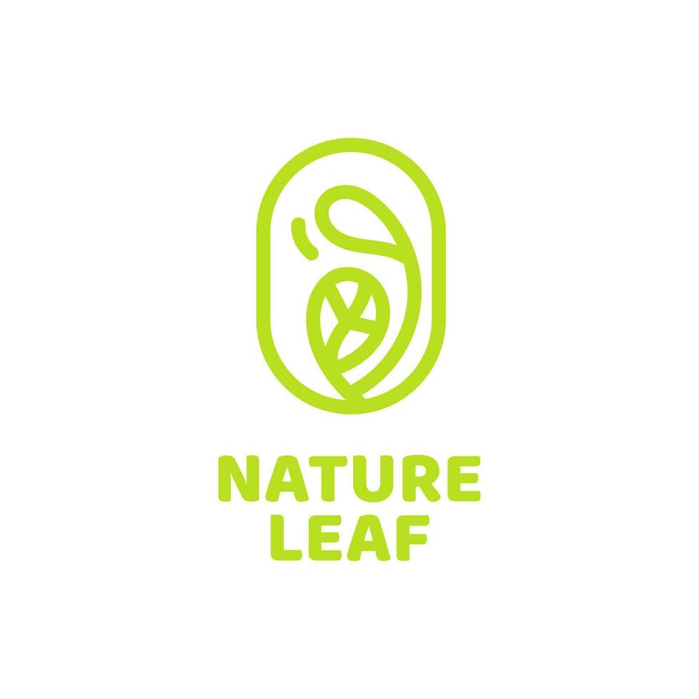 plant nature round oval logo concept design illustration vector