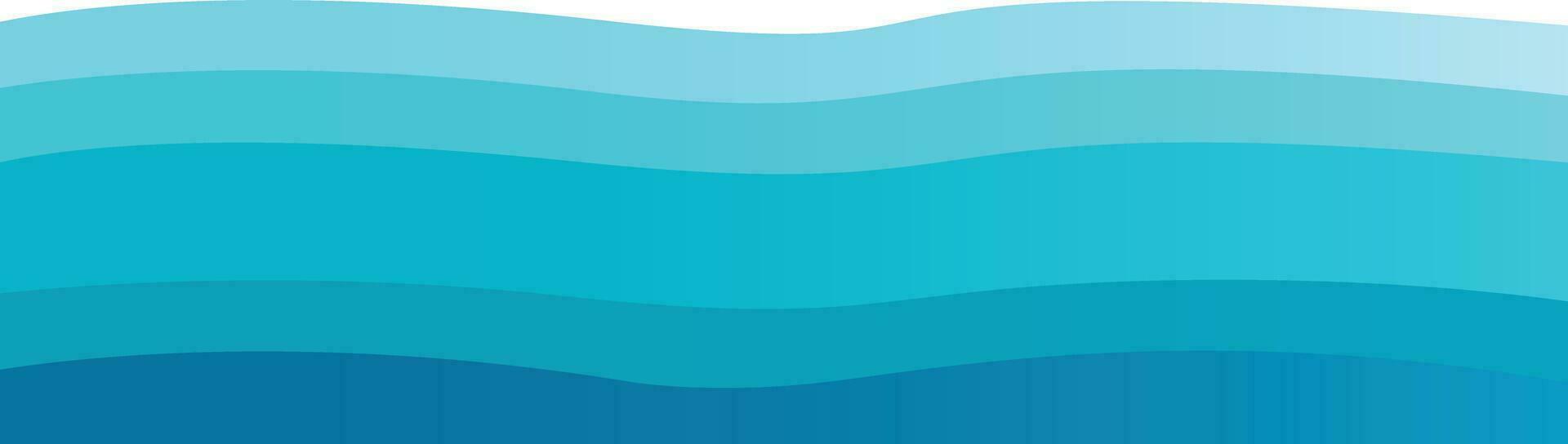 Abstract blue ocean waves background vector. Abstract sea waves background in a flat design style vector