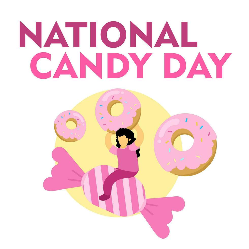 national sweet candy day cartoon doodle concept design vector illustration