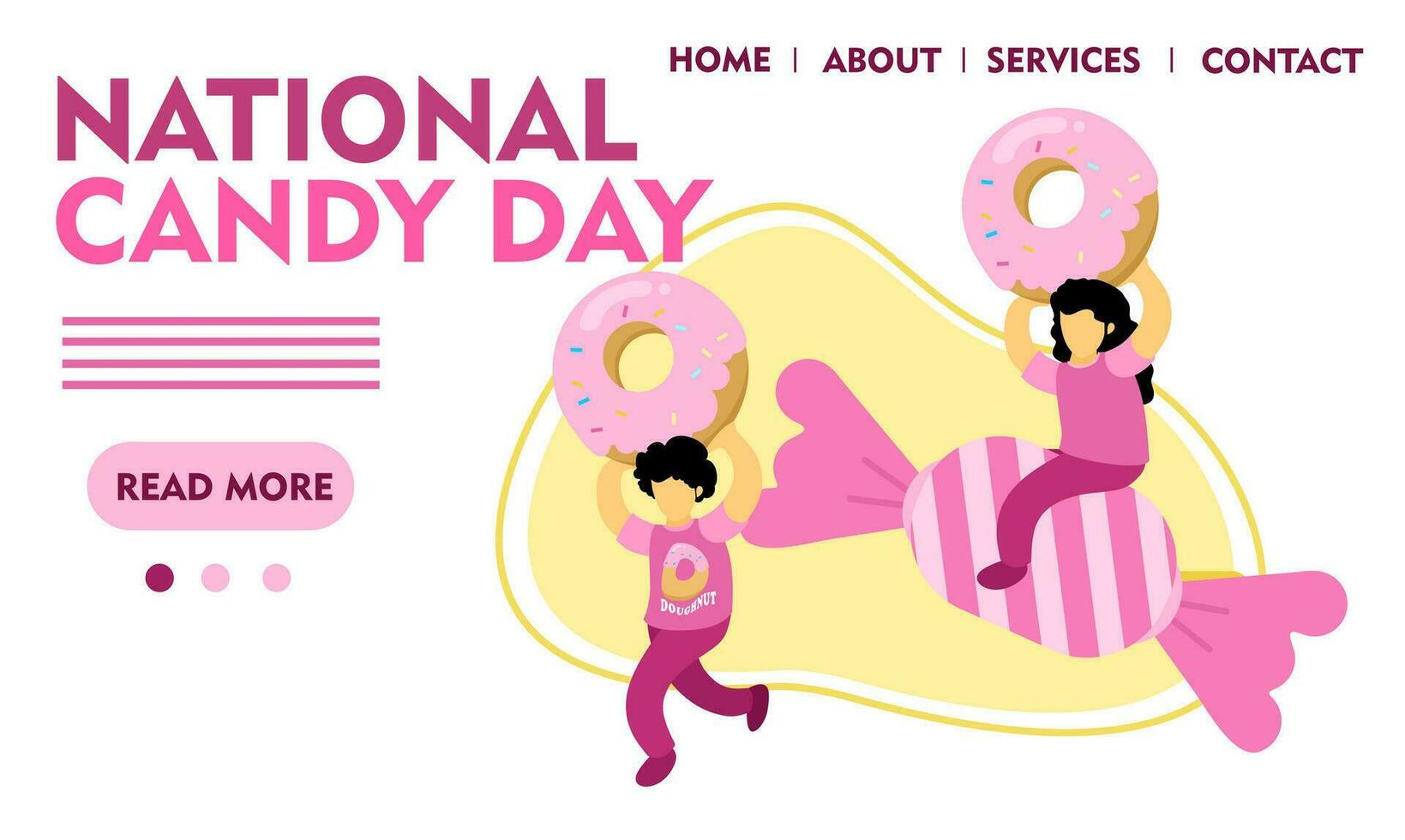 national sweet candy day cartoon doodle concept design vector illustration