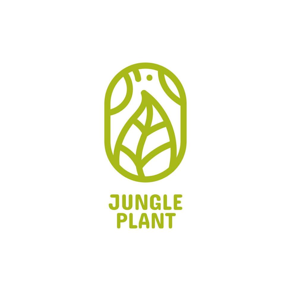 plant nature round oval logo concept design illustration vector