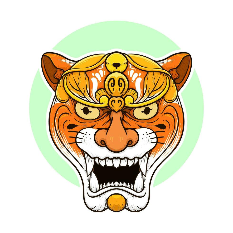 the traditional japanese demon oni mask illustration vector