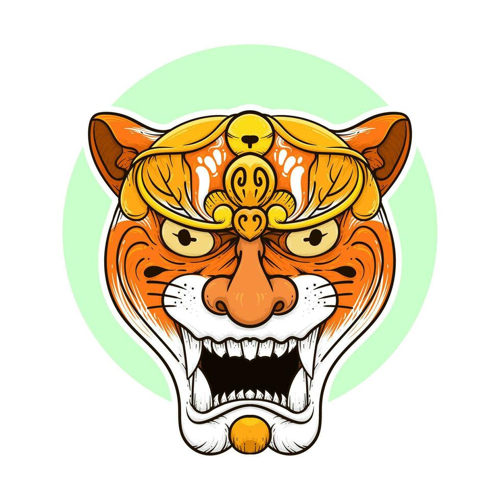 the traditional japanese demon oni mask illustration vector