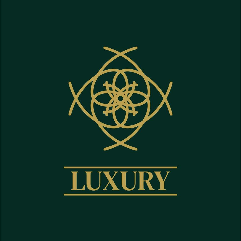 Mandala Geometric ornament logo Elegant premium icon vector design
