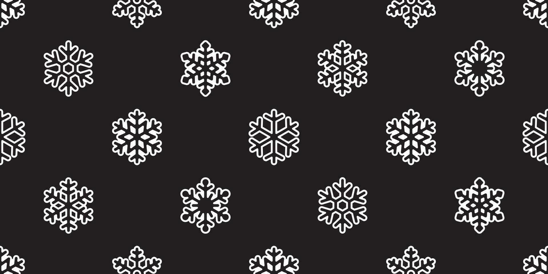 Snowflake seamless pattern Christmas vector snow Xmas Santa Claus scarf isolated tile background repeat wallpaper illustration gift wrapping paper line design