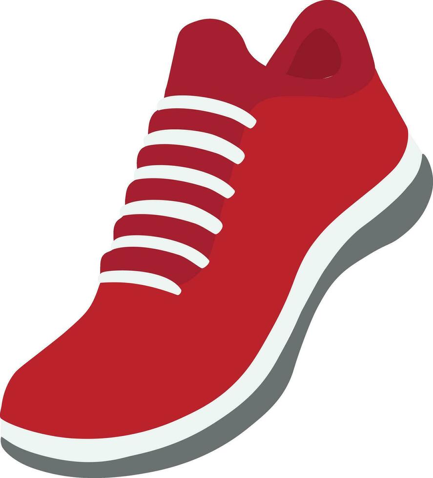Vector illustration of red sneakers. Sport shoe icon isolated in white