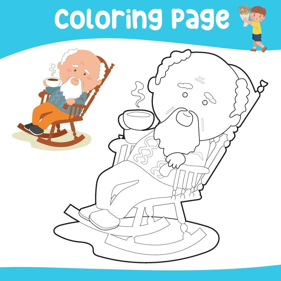International Senior Citizen Day Edition. Coloring World Elderly Day Theme vector