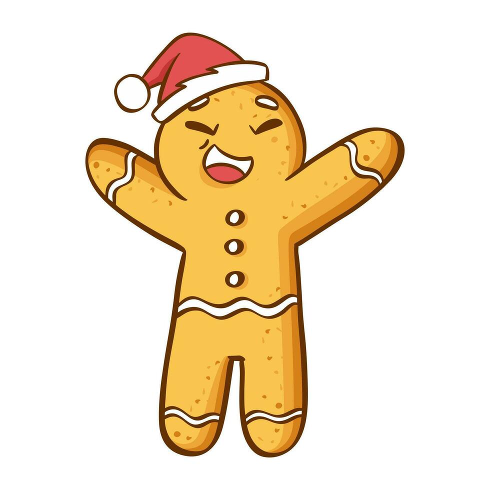 Gingerbread man cookies. Vector illustration on a white background