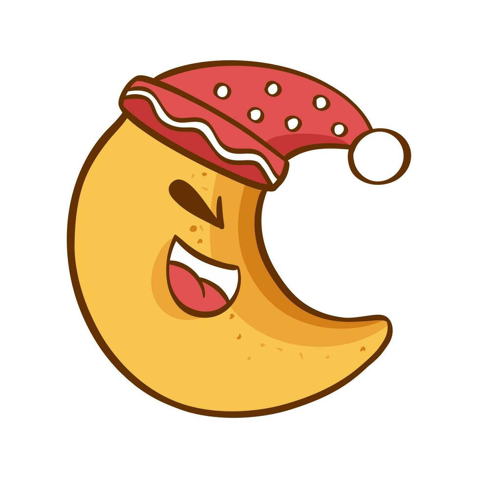 pan de jengibre galletas Navidad Luna. vector ilustración en un blanco antecedentes