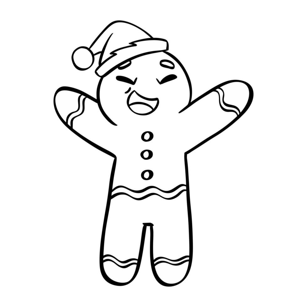 Gingerbread man cookies. Vector illustration on a white background