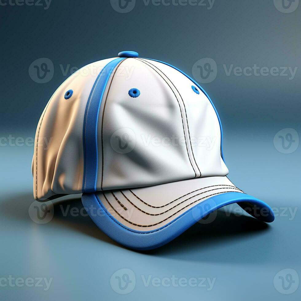 ai generado 3d modelo de béisbol gorra foto