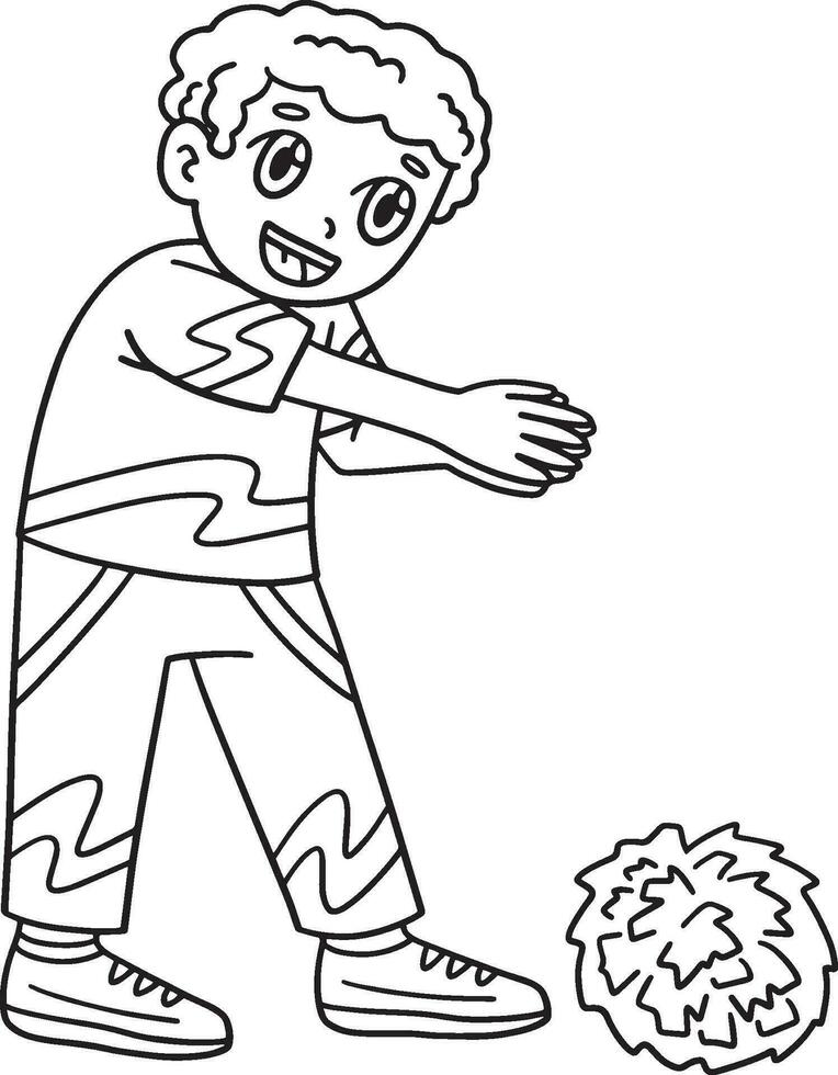 Cheerleader Boy in a Clapping Pose Isolated vector