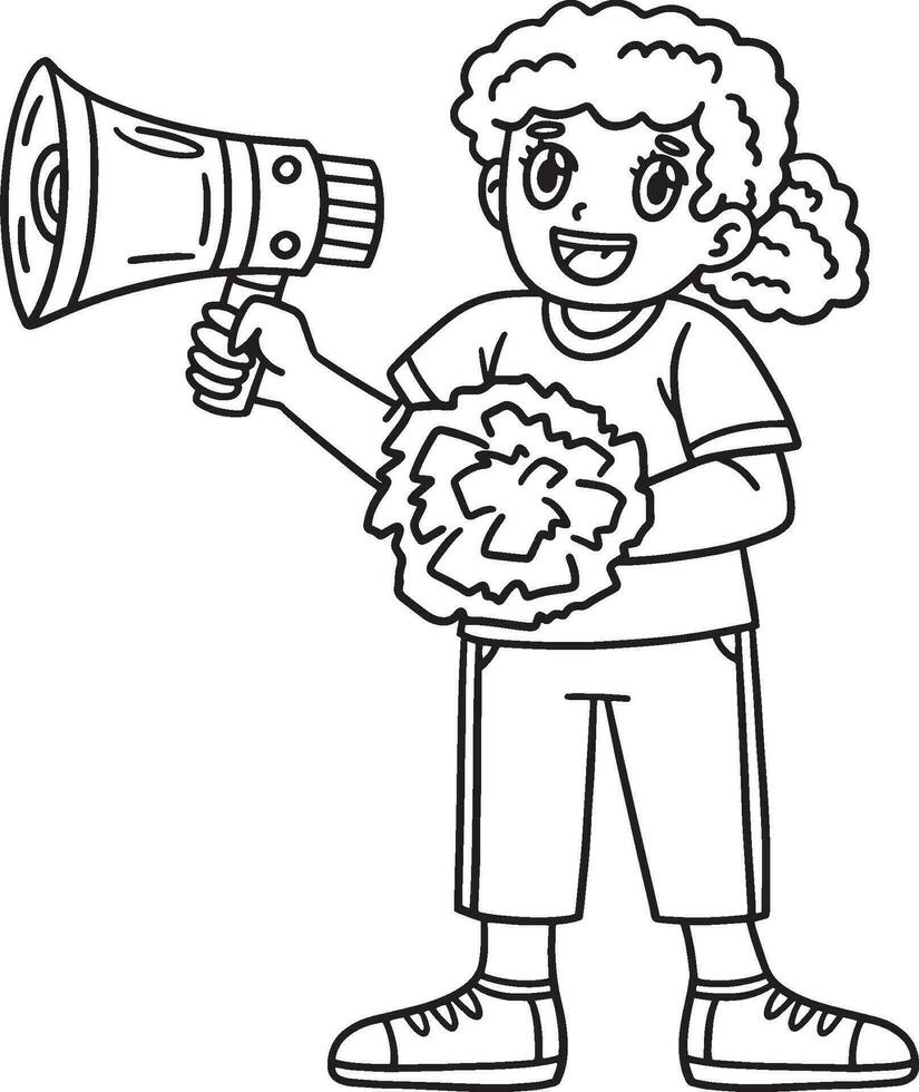 Female Choreographer with Megaphone Isolated vector