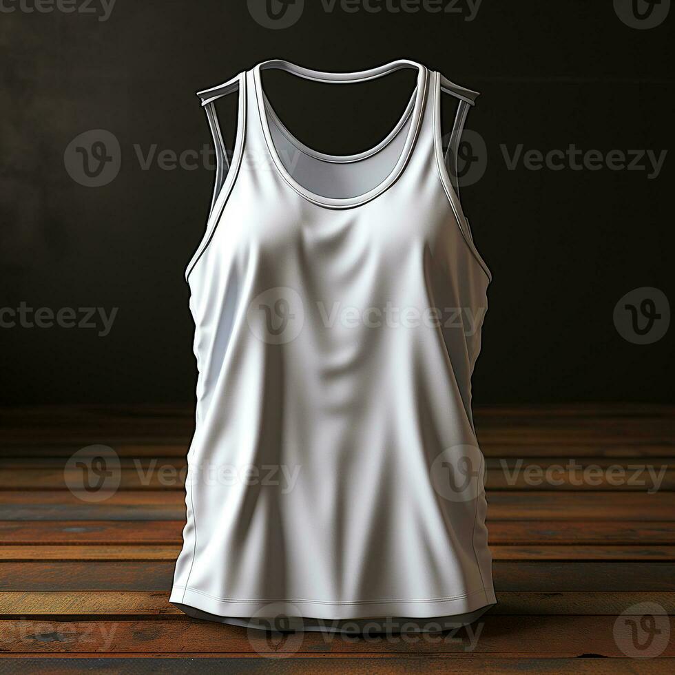 AI generated 3D model of men's singlet shirt photo