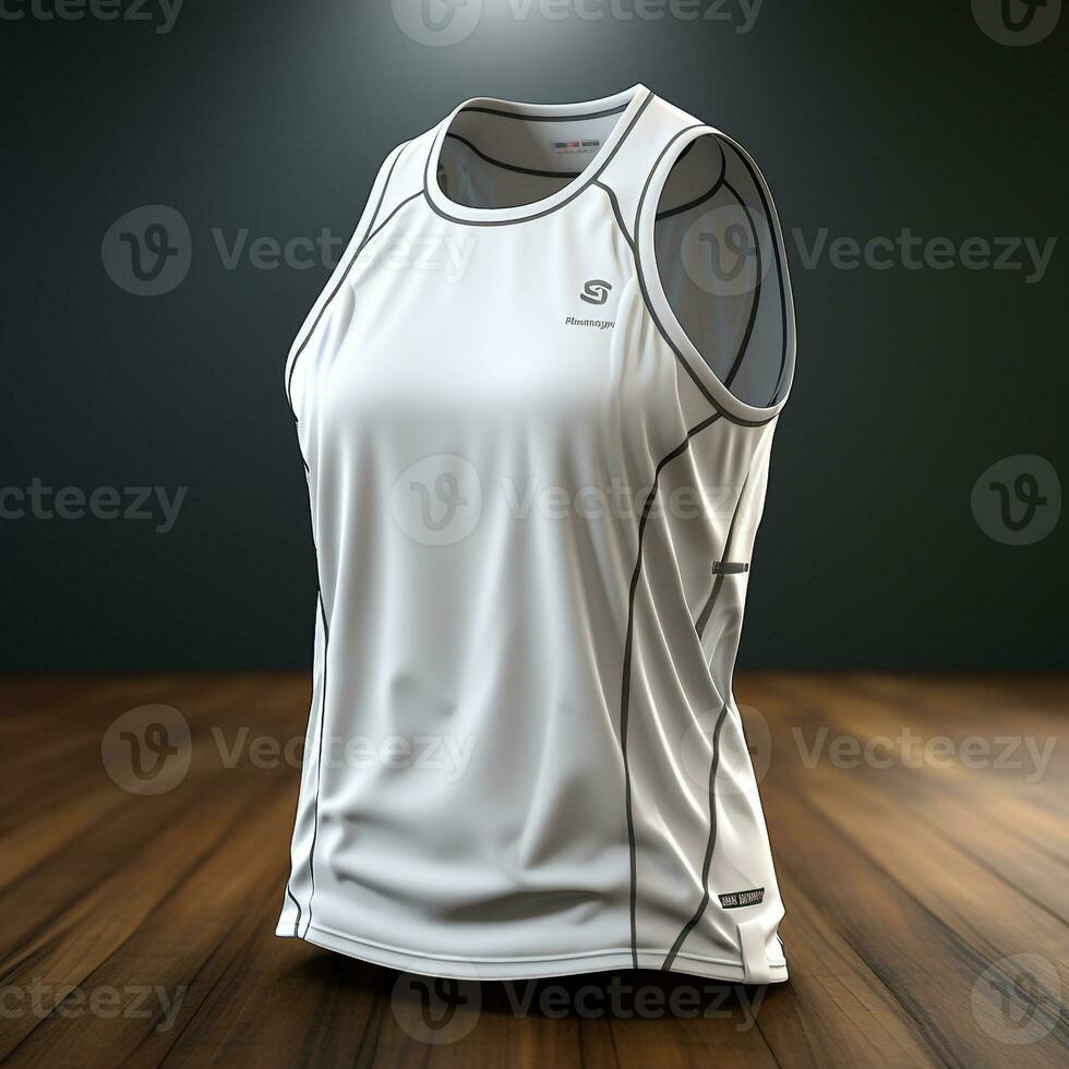 AI generated 3D model of men's singlet shirt photo