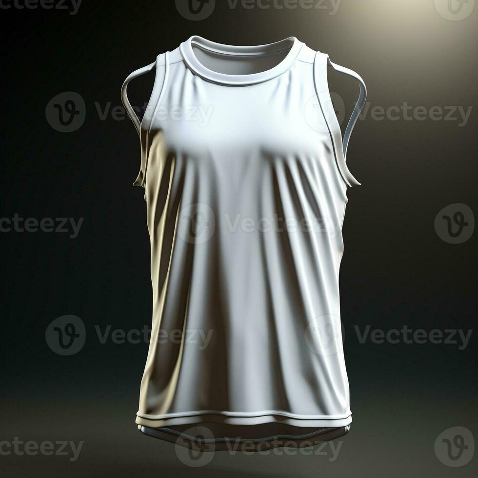 AI generated 3D model of men's singlet shirt photo