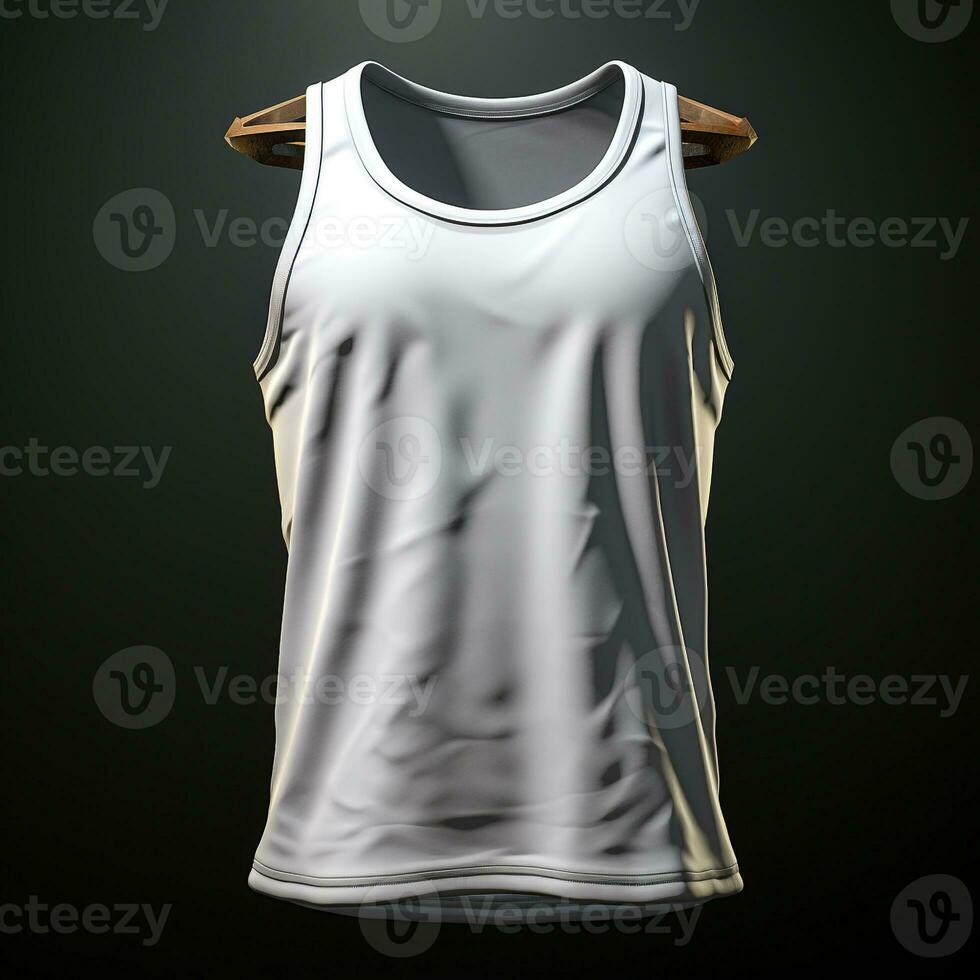 AI generated 3D model of men's singlet shirt photo