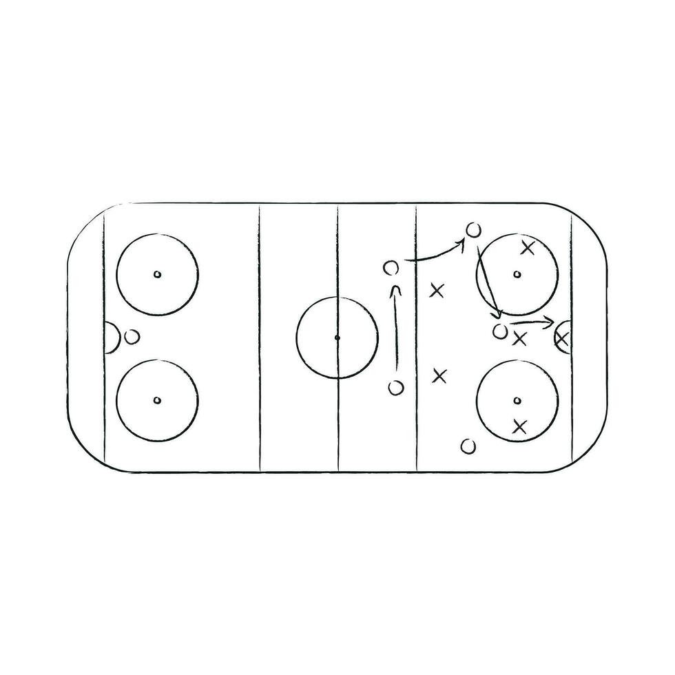 Ice hockey strategy rink, drawing game tactic vector