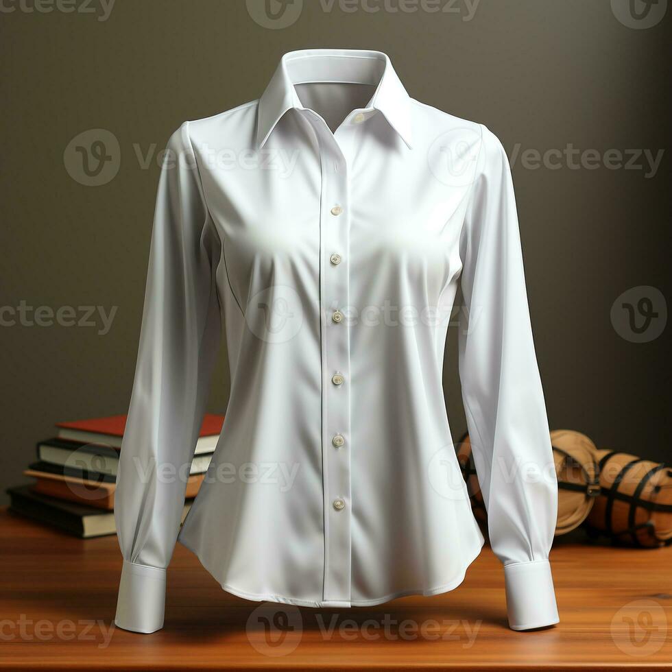 AI generated 3D model of women's hem shirt photo