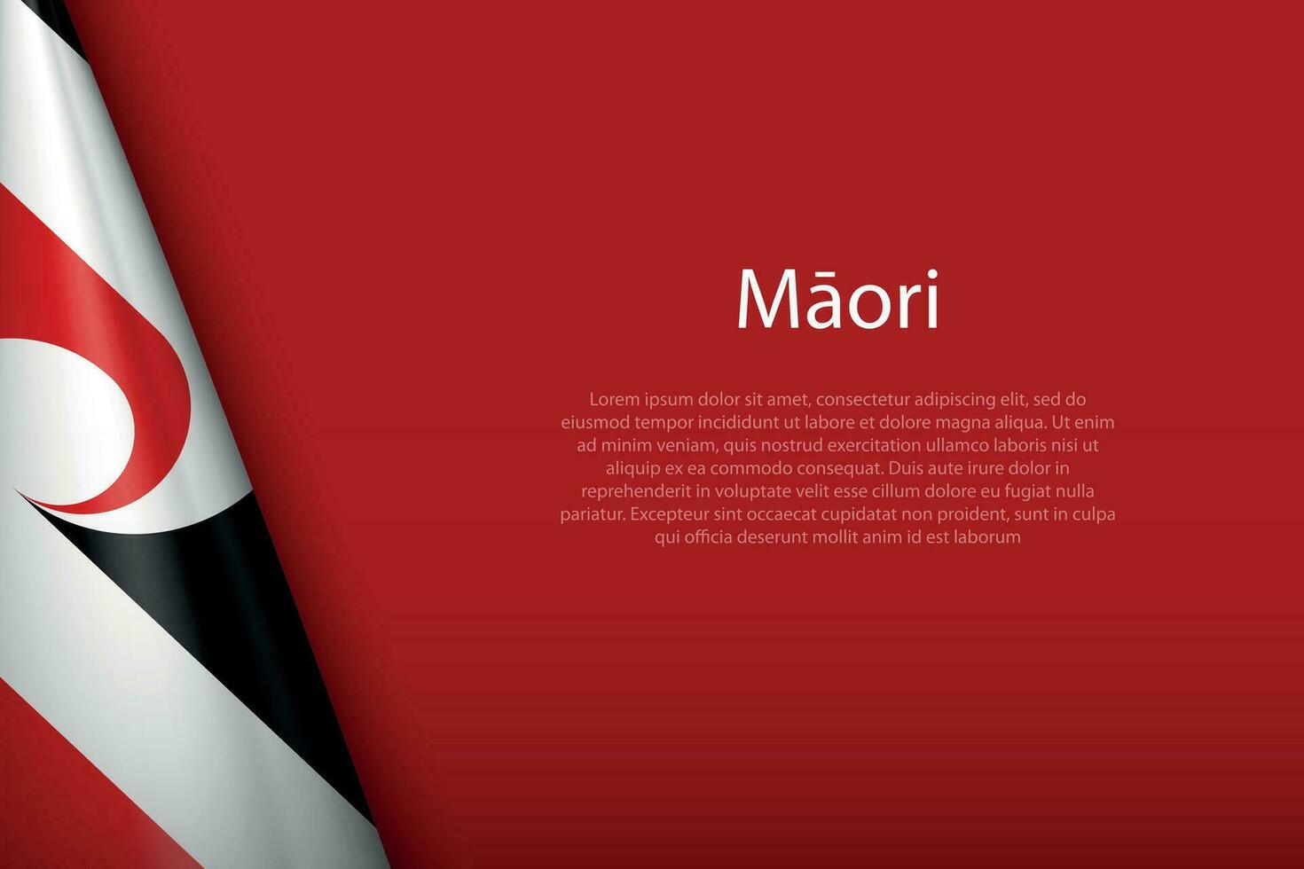 flag of Maori, Ethnic group, isolated on background with copyspace vector