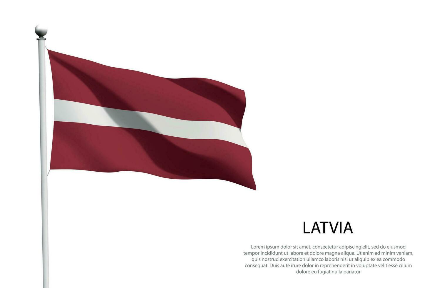 National flag Latvia waving on white background vector