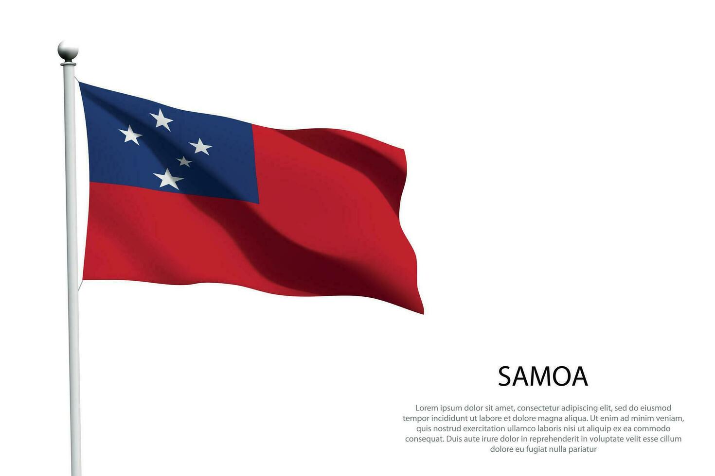National flag Samoa waving on white background vector