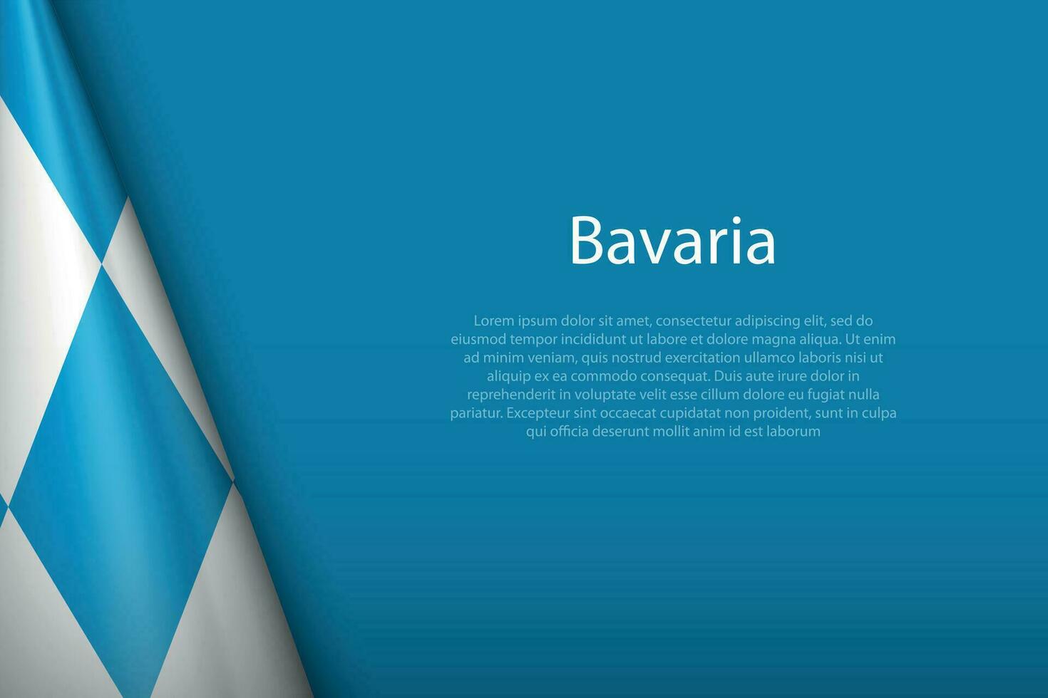 flag Bavaria, state of Germany, isolated on background with copyspace vector