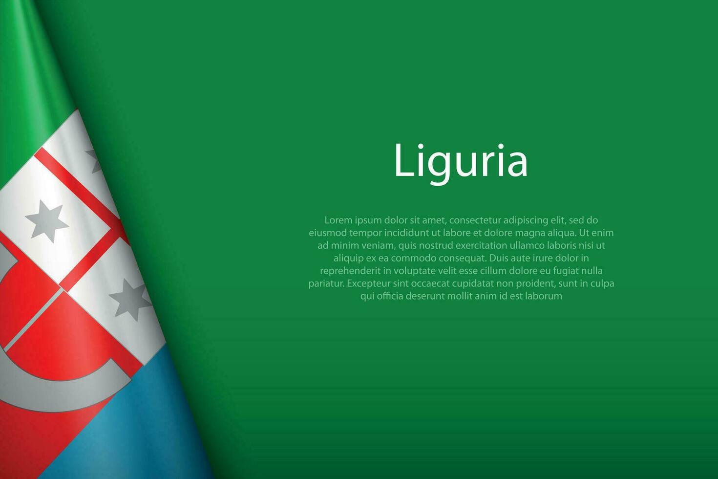 flag Liguria, region of Italy, isolated on background with copyspace vector