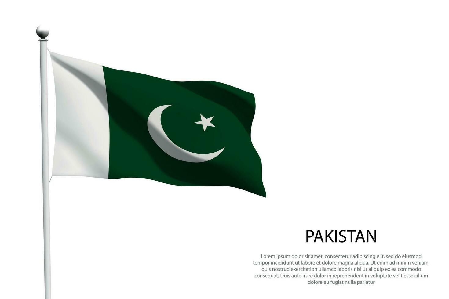 nacional bandera Pakistán ondulación en blanco antecedentes vector