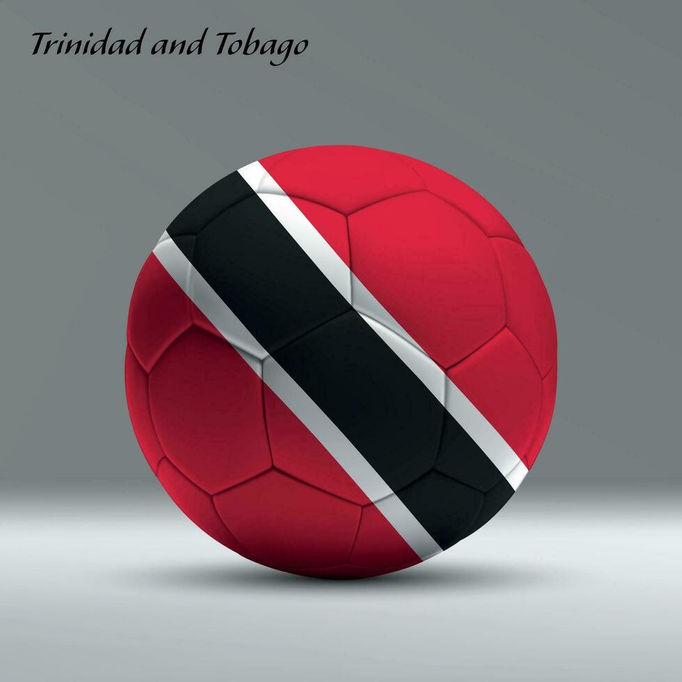 3d realistic soccer ball iwith flag of Trinidad and Tobago on studio background vector