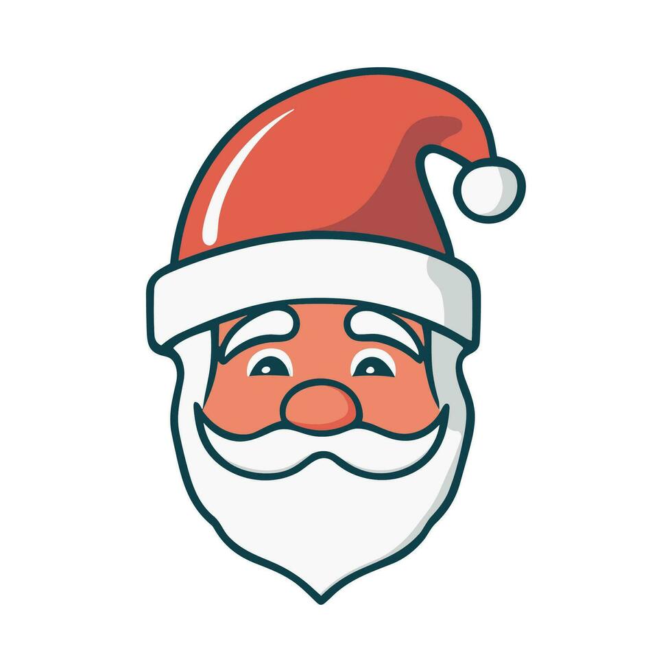 Santa Claus flat line icon. Happy New Year symbol. vector