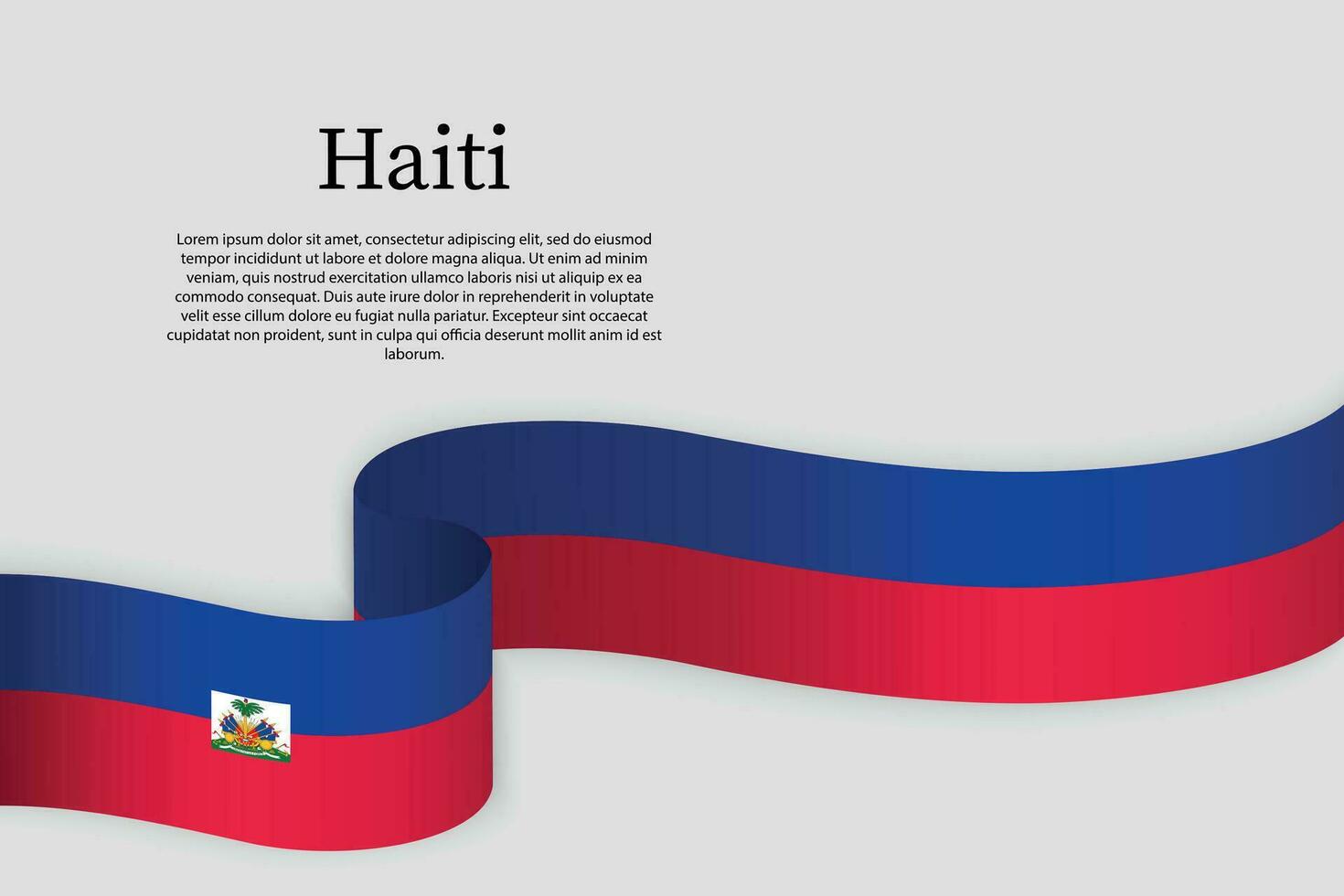 Ribbon flag of Haiti. Celebration background vector